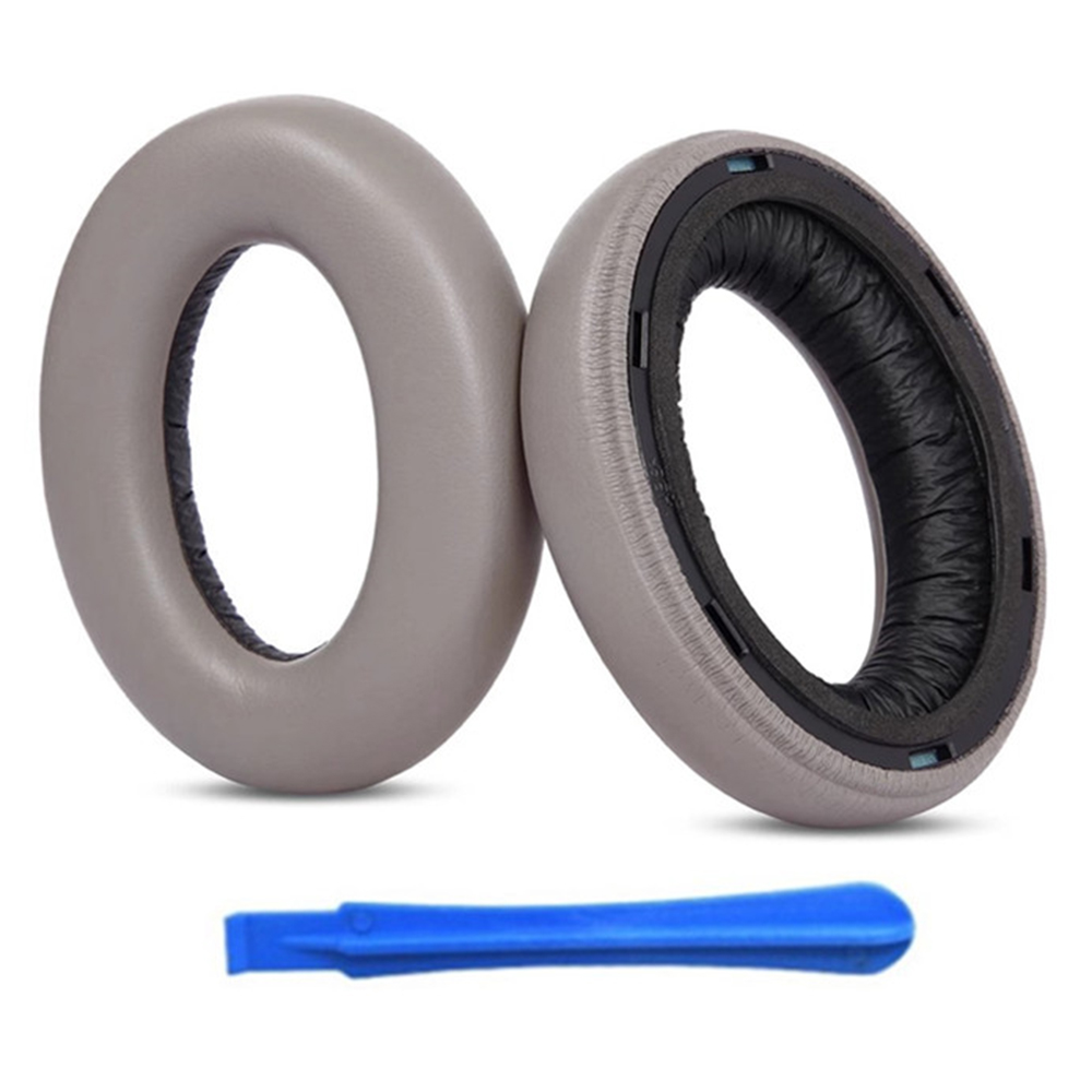 1 Pair For Sennheiser Momentum 4 Replacement Ear Pads Protein Leather Cushions with Removal Tool - Grey