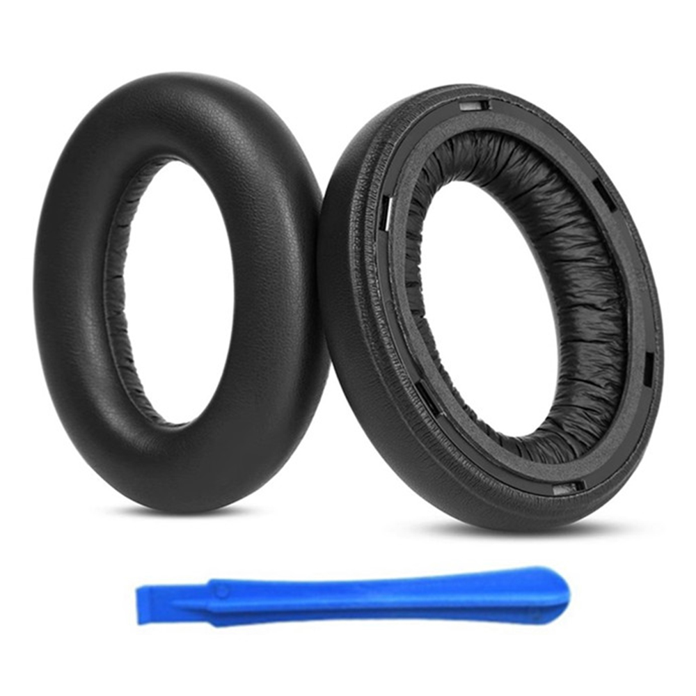 1 Pair For Sennheiser Momentum 4 Replacement Ear Pads Protein Leather Cushions with Removal Tool - Black