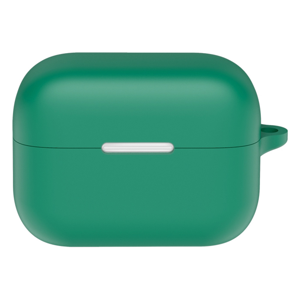 For Anker Soundcore Aero Clip Silicone Case with Anti Lost Buckle Bluetooth-compatible Earphones Protective Cover - Blackish Green