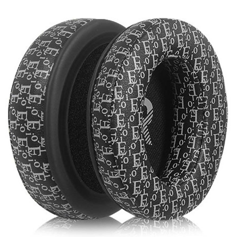 1 Pair Replacement Earpads For Sennheiser Momentum 2 Headphones Printed Design Ear Cushions - Black + White