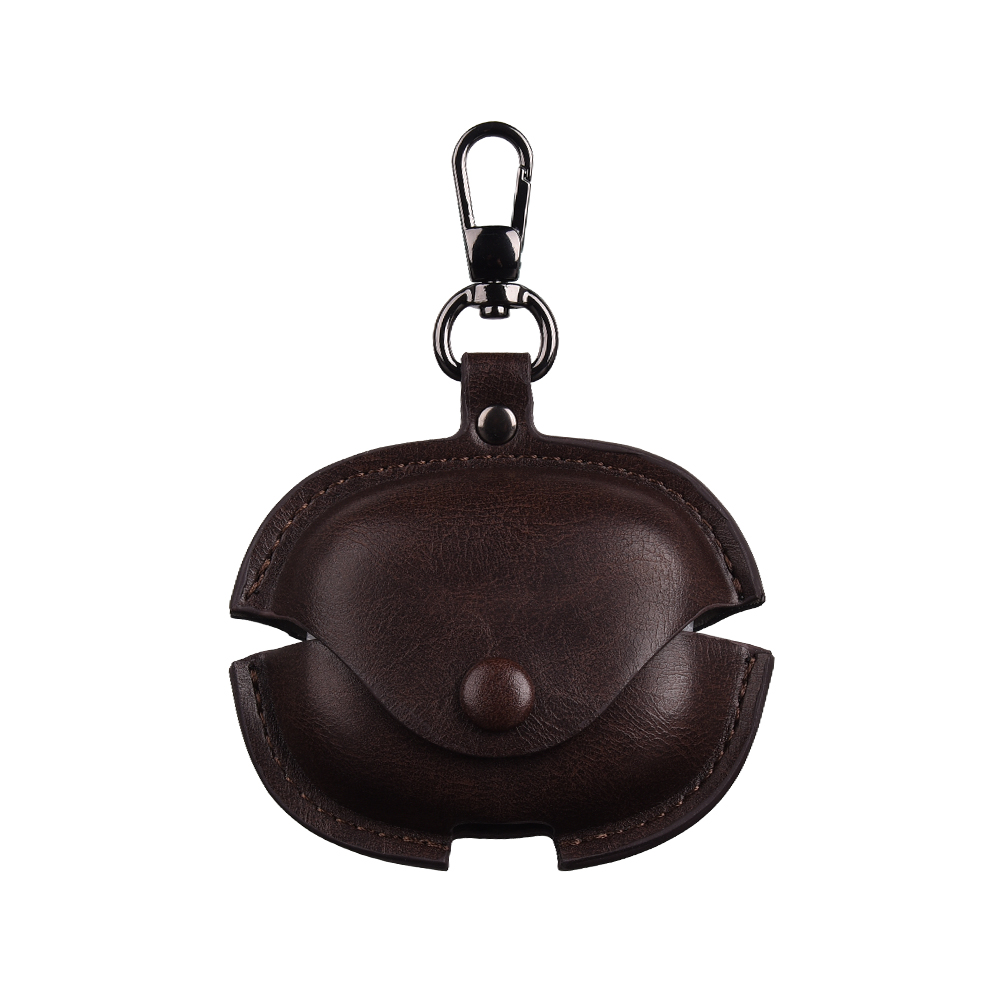 For Xiaomi Redmi Buds 6 Pro Earphone Case Business Leather + PC Protective Cover - Dark Brown