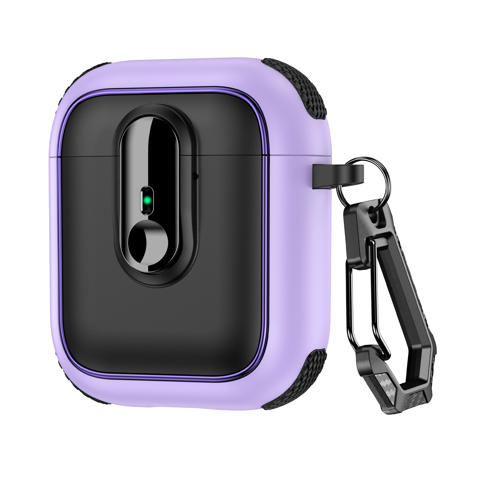 Earphone Case For Apple AirPods with Charging Case (2016)  /  (2019)  /  AirPods with Wireless Charging Case (2019) TPU + PC Cover - Black  /  Purple