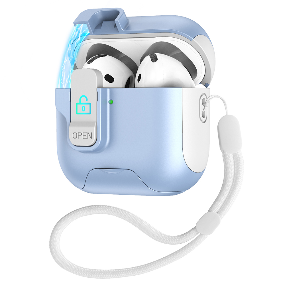 Splicing Color Earphone Cover For Apple AirPods with Wireless Charging Case (2019)  /  AirPods with Charging Case (2019)  /  (2016) - White  /  Baby B