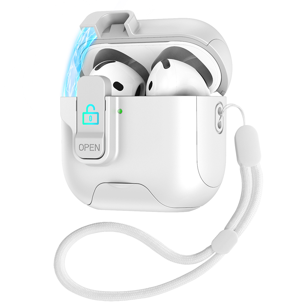 Splicing Color Earphone Cover For Apple AirPods with Wireless Charging Case (2019)  /  AirPods with Charging Case (2019)  /  (2016) - White