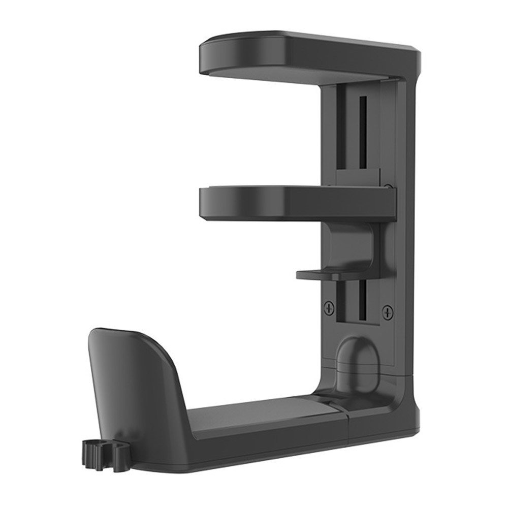 XWJ-EJJ01 Gaming Headset Holder for Computer Desk 360 Degree Rotatable Under Desk Storage Bracket - Black