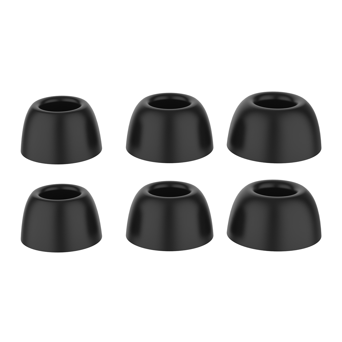 AHASTYLE PT168-B2 3 Pairs For Samsung Galaxy Buds2 Pro Silicone Ear Tips Replacement Earphone Caps, Size: S + M + L - Black
