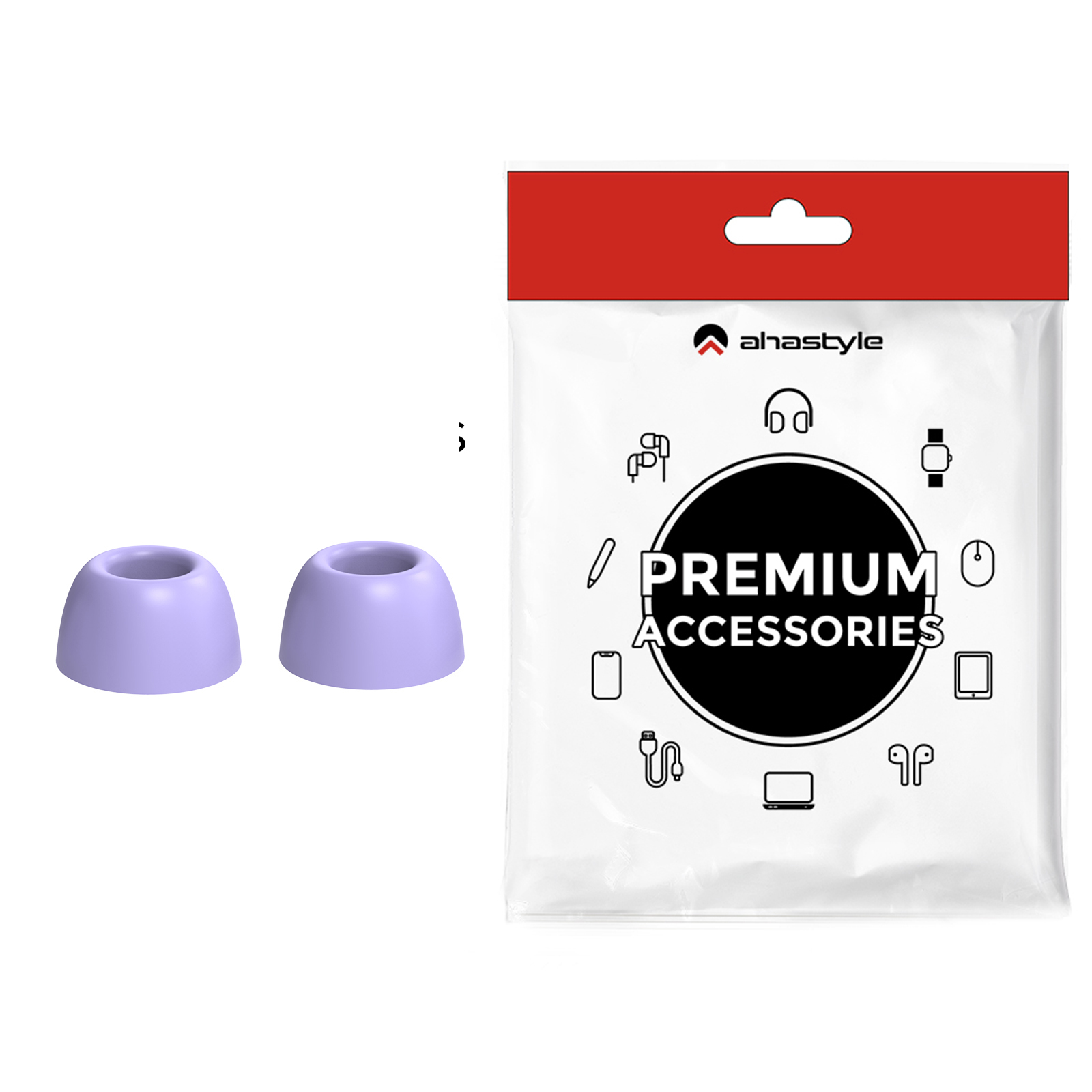 AHASTYLE PT168-B2 1 Pair For Samsung Galaxy Buds2 Pro Silicone Ear Tips Replacement Earphone Caps - Purple / L