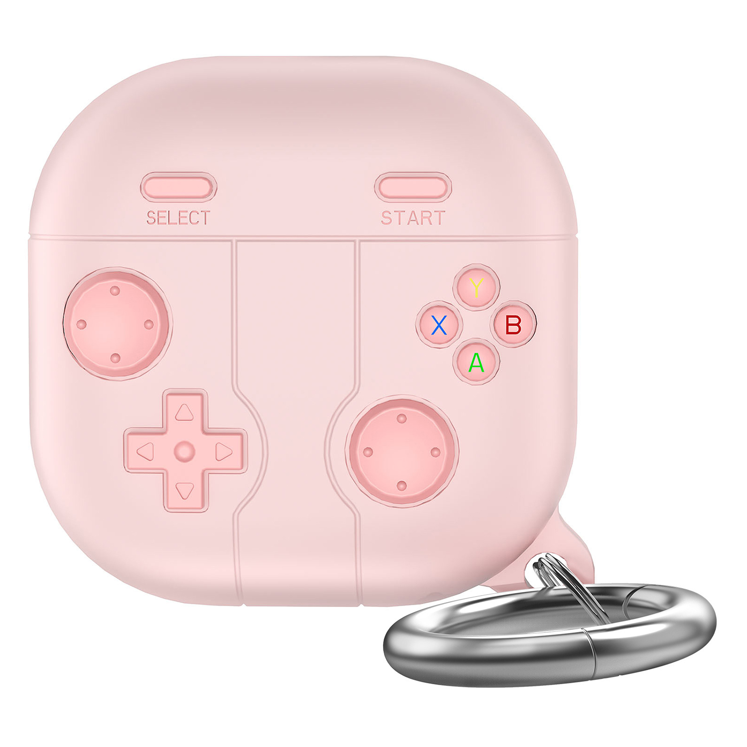 AHASTYLE LC13 Earbuds Case For Samsung Galaxy Buds Pro / Buds Live / Buds2 / Buds2 Pro / Buds FE , Gaming Design Silicone Cover - Pink