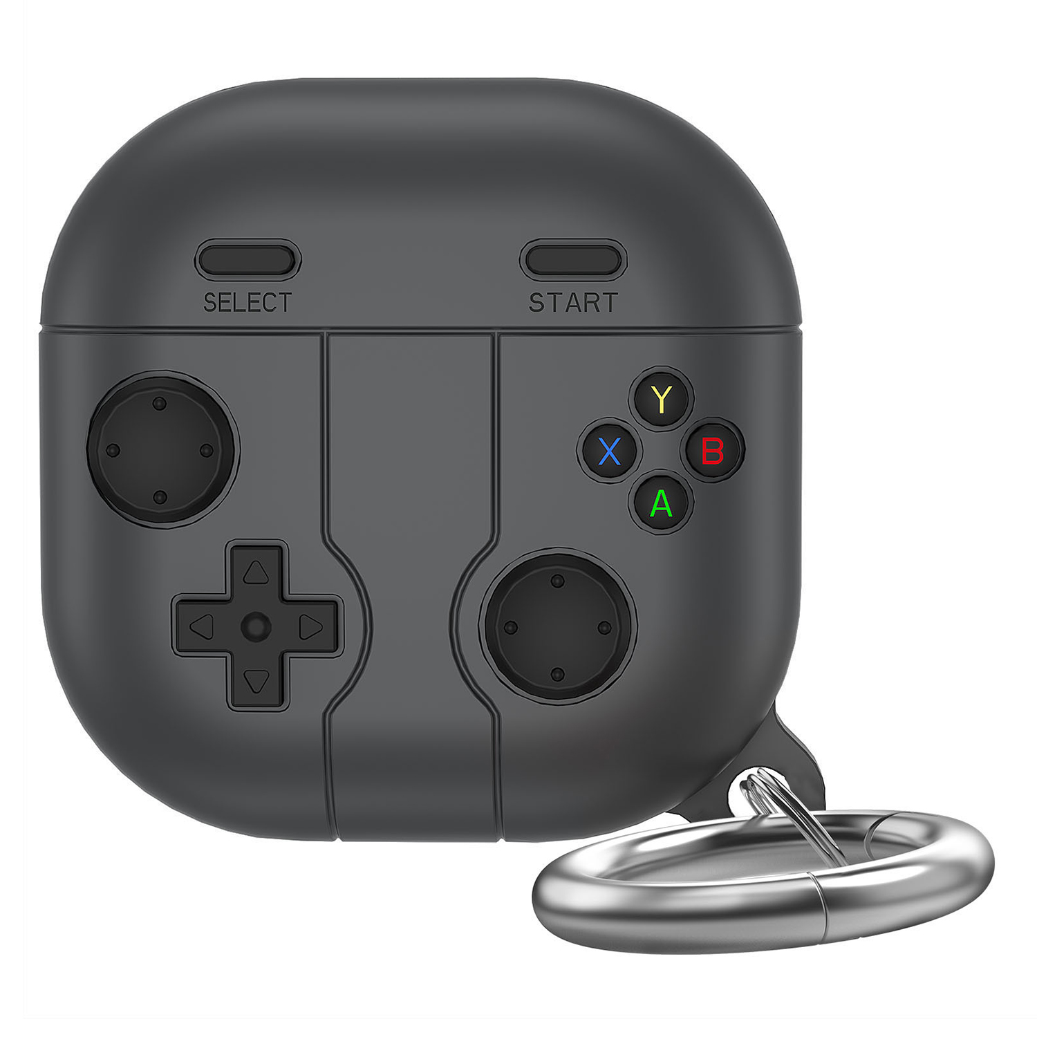 AHASTYLE LC13 Earbuds Case For Samsung Galaxy Buds Pro / Buds Live / Buds2 / Buds2 Pro / Buds FE , Gaming Design Silicone Cover - Black