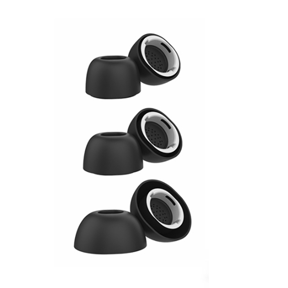 AHASTYLE WG173 3 Pairs Size M Silicone Eartips for Samsung Galaxy Buds3 Pro Bluetooth-Compatible Earbuds Replacement Tips - Black