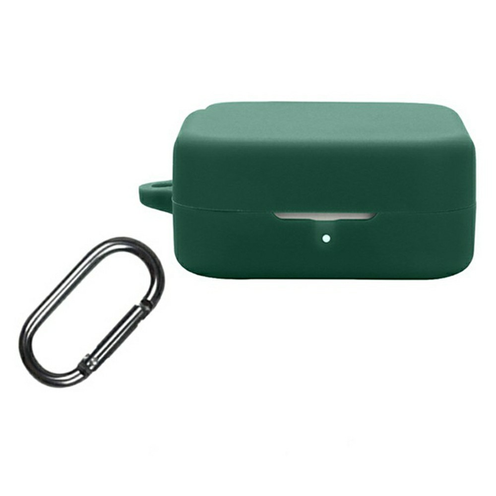 For Nothing CMF Buds 2a Silicone Case Wireless Earphones Protective Cover with Anti-Lost Buckle - Blackish Green