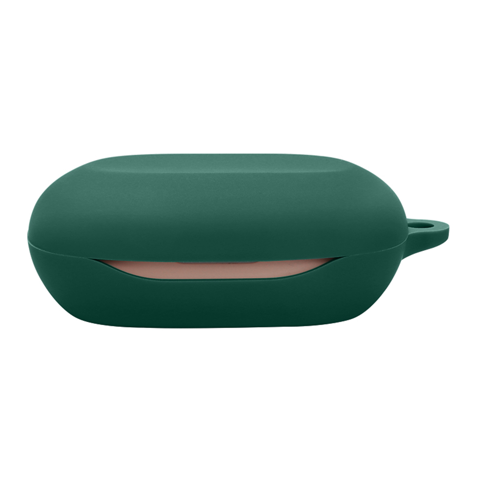 For JBL Sense Lite Silicone Case Wireless Earphones Protective Cover with Anti-Lost Buckle - Blackish Green