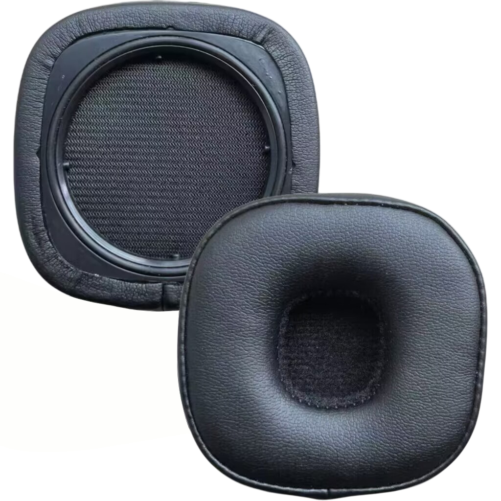 1 Pair For Marshall Major V Headphone Ear Pads Replacement Protein Leather Cushions - Black