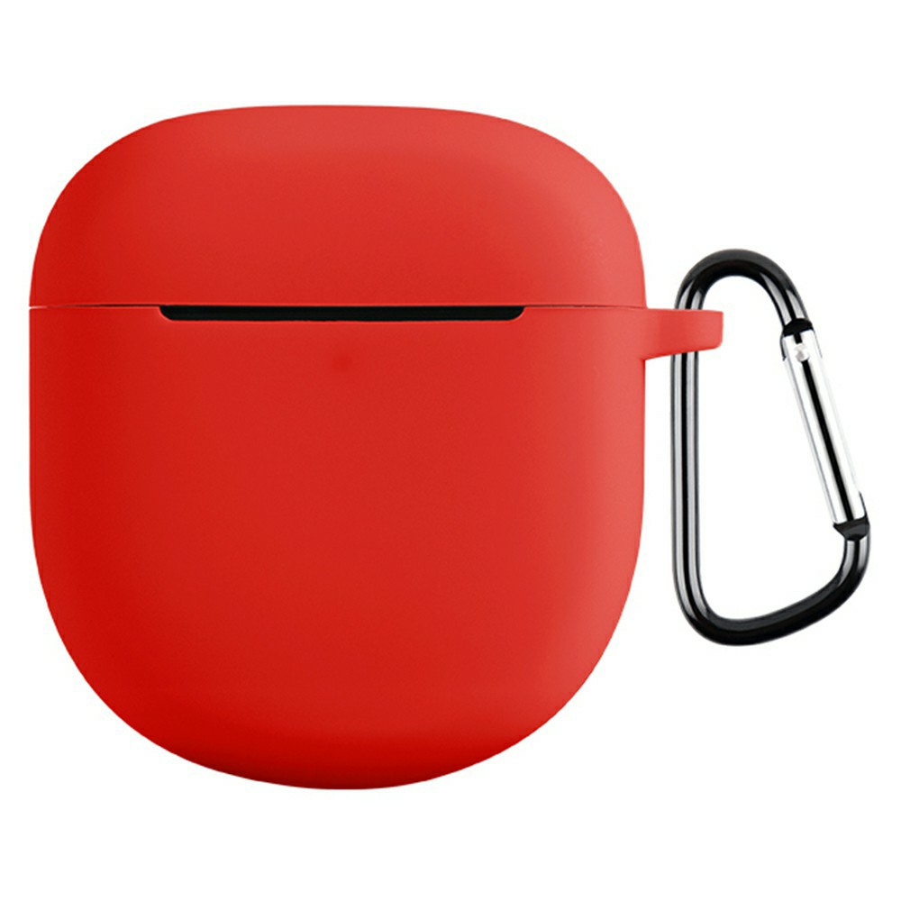For Bose QuietComfort Earbuds II Silicone Case Wireless Earphone Anti-scratch Protective Cover with Carabiner - Red