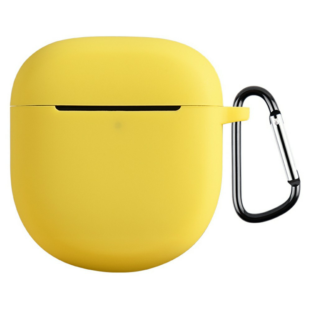 For Bose QuietComfort Earbuds II Silicone Case Wireless Earphone Anti-scratch Protective Cover with Carabiner - Yellow
