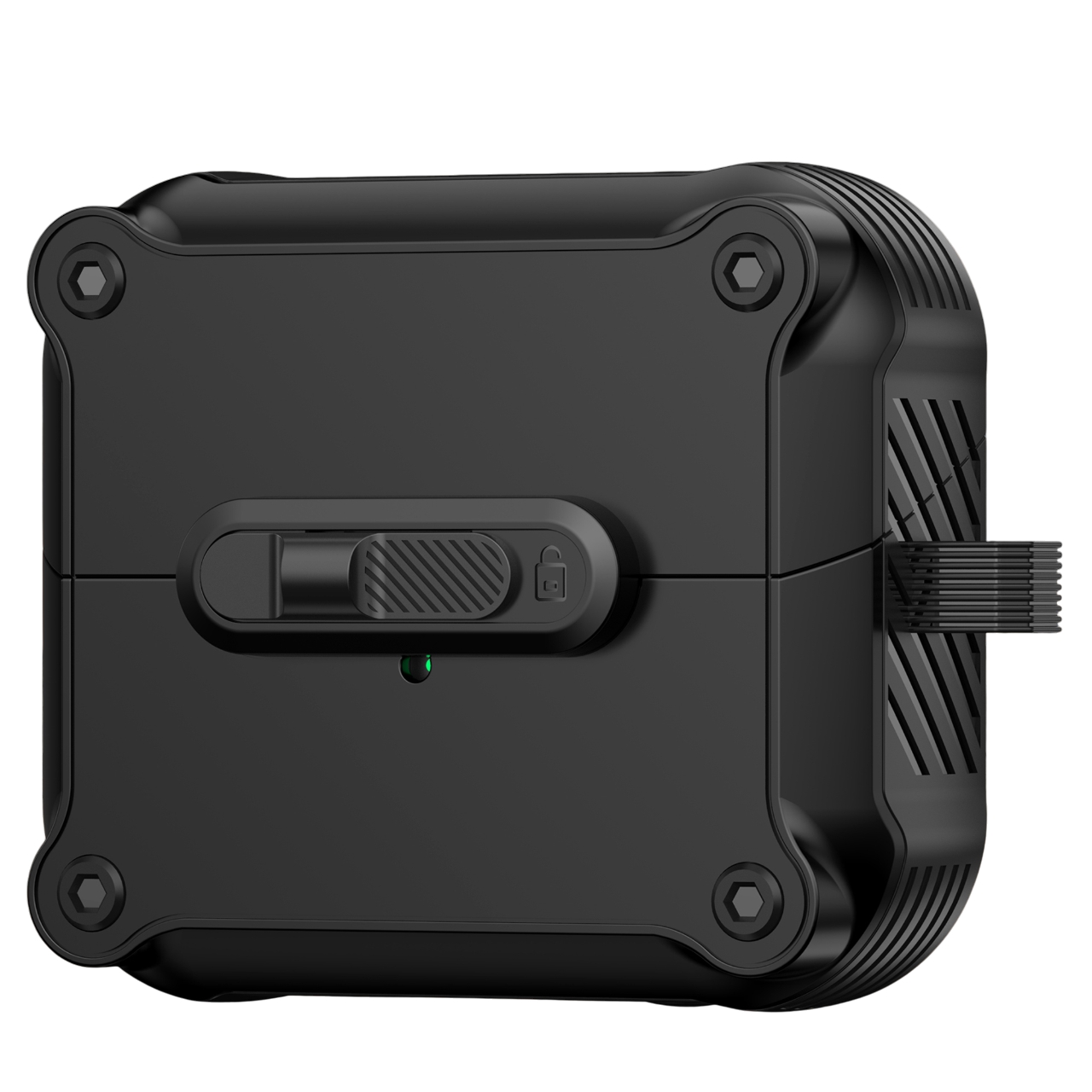 For Samsung Galaxy Buds3 Pro  /  Buds3 Case TPU + PC Earphone Cover with Front Lock Carabiner Clip - Black