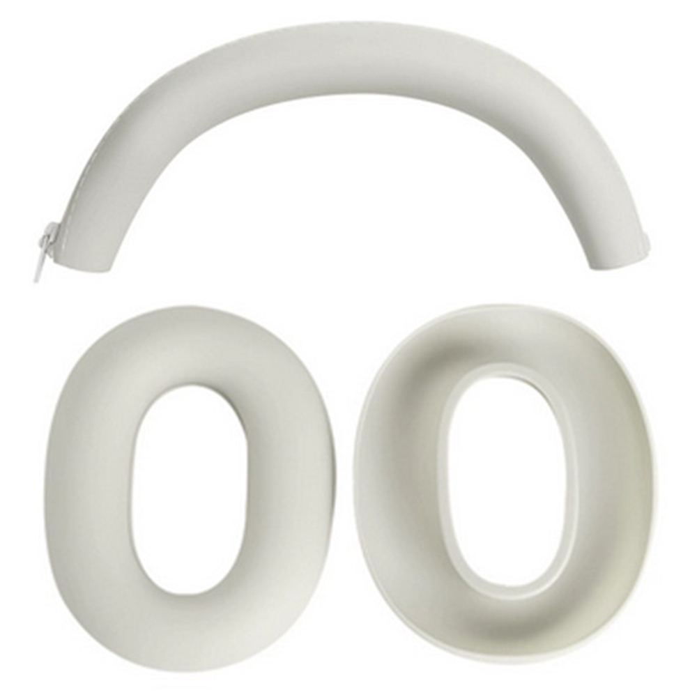 For Sony WH-1000XM6 Headphones Silicone Case Set with 2Pcs Earpads Protective Cover + Headband Cushion - Silver