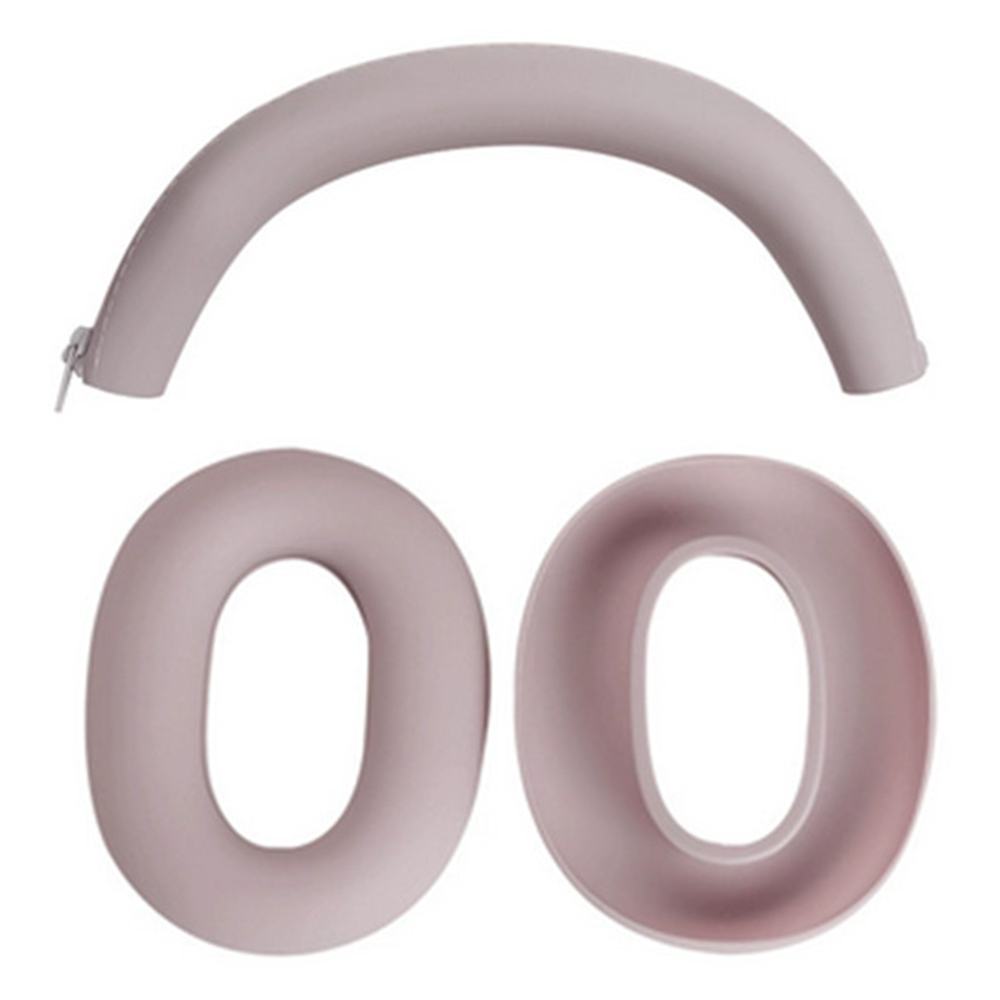 For Sony WH-1000XM6 Headphones Silicone Case Set with 2Pcs Earpads Protective Cover + Headband Cushion - Rose Gold