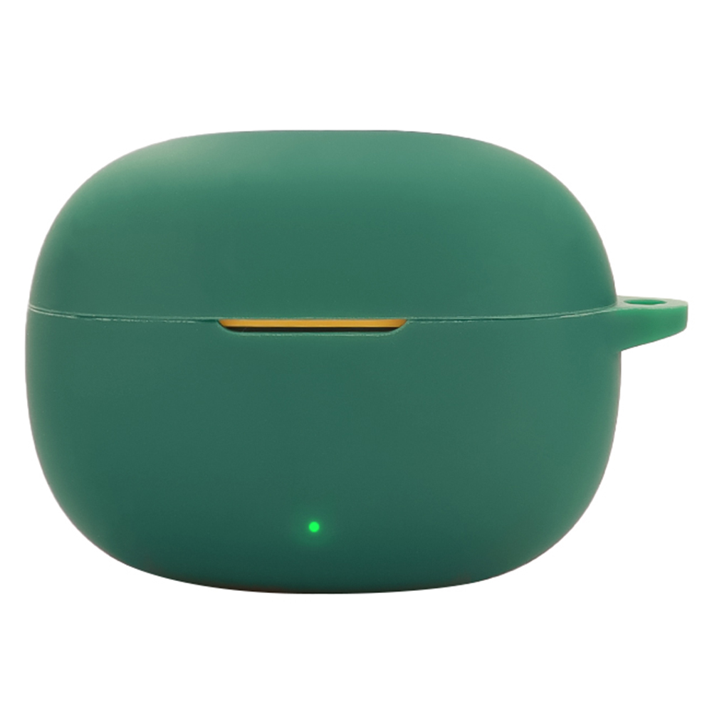 For Realme Buds T200x Protective Case Bluetooth-Compatible Earbuds Silicone Cover with Hook - Blackish Green