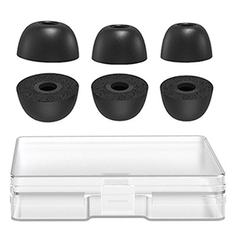 AHASTYLE WG36 3 Pairs Eartips For Samsung Galaxy Buds Pro Silicone Ear Caps Cushion Replacement, Size: S + M + L - Black