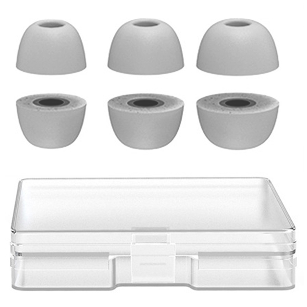 AHASTYLE WG36 3 Pairs Eartips For Samsung Galaxy Buds Pro Silicone Ear Caps Cushion Replacement, Size: S + M + L - White