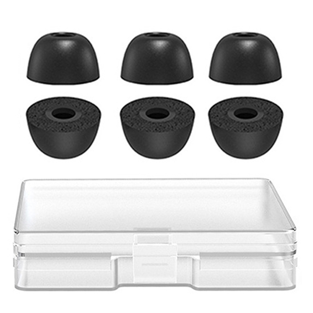 AHASTYLE WG36 3 Pairs Eartips For Samsung Galaxy Buds Pro Silicone Ear Covers Caps Cushion - Black / M