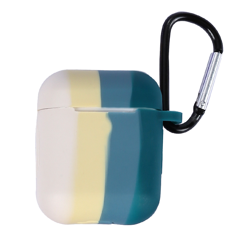 

Rainbow Bluetooth Earphones Soft TPU Protective Cover Shell with Hook for Apple AirPods with Charging Case (2016)/(2019) / AirPods with Wireless Charging Case (2019) - Grey/Light Green, Apple AirPods with Charging Case (2016)