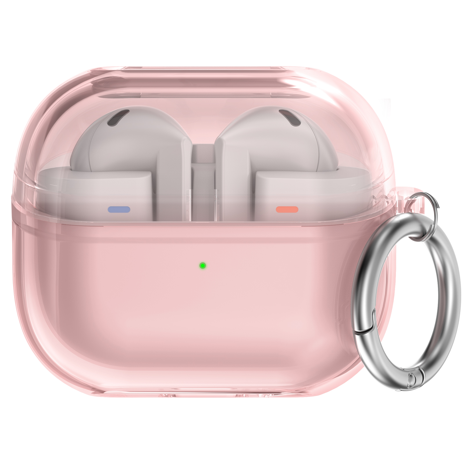 AHASTYLE WG162 For Samsung Galaxy Buds3 / Buds3 Pro Clear TPU Earphone Protective Cover with Ring Hook - Transparent Pink