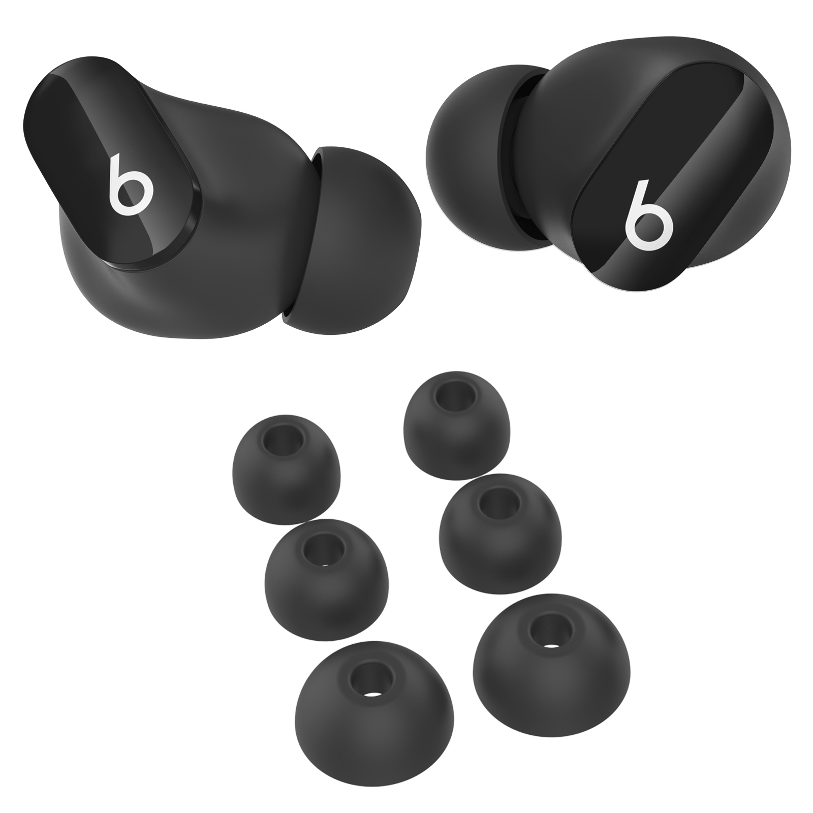 AHASTYLE WG150 3 Pairs Silicone Ear Tips For Beats Studio Buds / Studio Buds + / Fit Pro , Replacement Earphone Caps, Size: S + M + L - Black