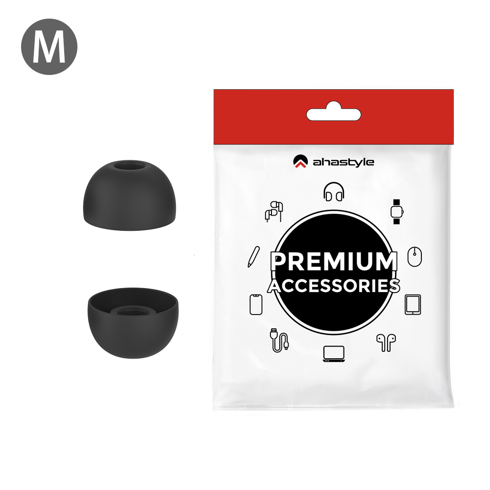 AHASTYLE WG150 1 Pair Silicone Ear Tips For Beats Studio Buds / Studio Buds + / Fit Pro , Replacement Earphone Caps - Black / M
