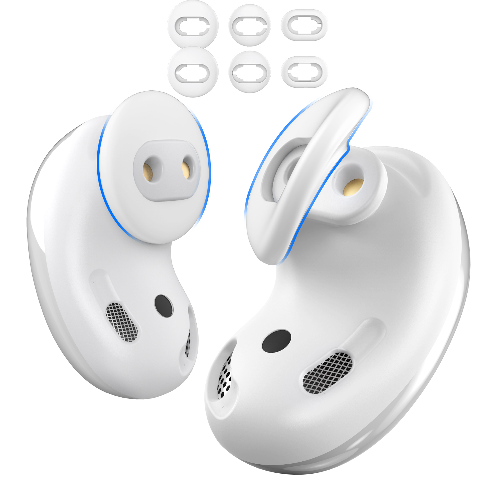 AHASTYLE PT132 3 Pairs For Samsung Galaxy Buds Live Silicone Ear Tips Replacement Earphone Caps, Size: S + M + L - White