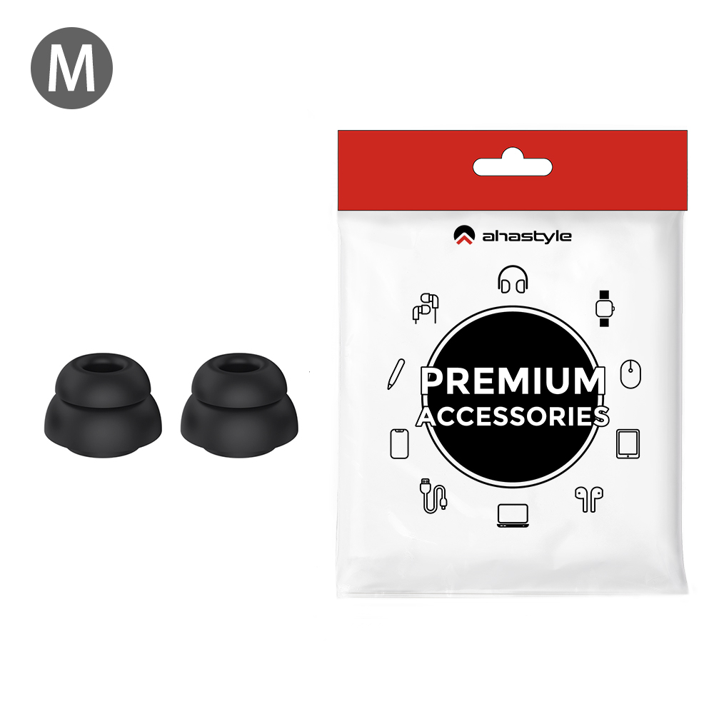AHASTYLE DD09 1 Pair For Samsung Galaxy Buds3 Pro Silicone Ear Tips Replacement Earphone Caps - Black / M
