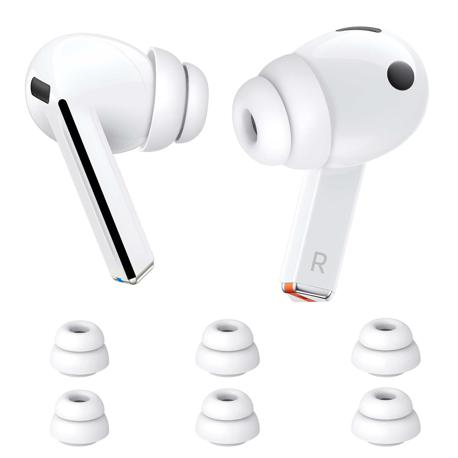 AHASTYLE DD09 3 Pairs For Samsung Galaxy Buds3 Pro Silicone Ear Tips Replacement Earphone Caps, Size: S + M + L - White