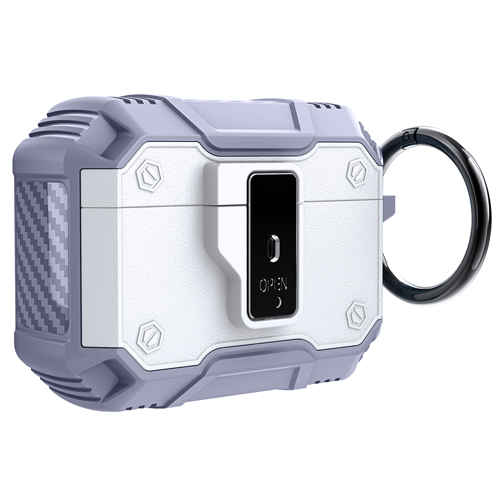 For AirPods Pro 3 Bluetooth-compatible Earbuds Case Anti Drop Protection One-Click Open TPU + PC Cover - White