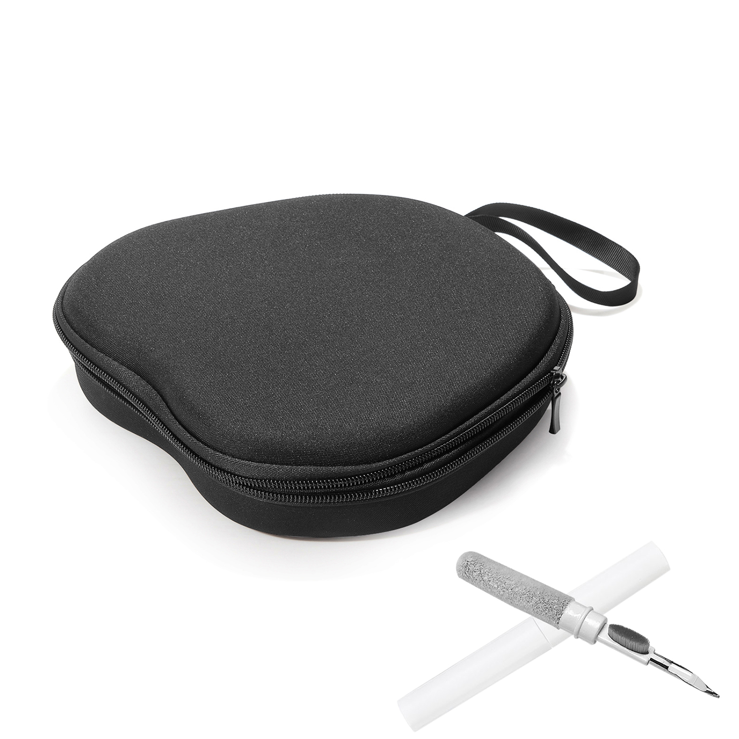 For Jabra Evolve2 55 Headphone Case EVA Hard Shell Storage Bag With Cleaning Pen Set - Black