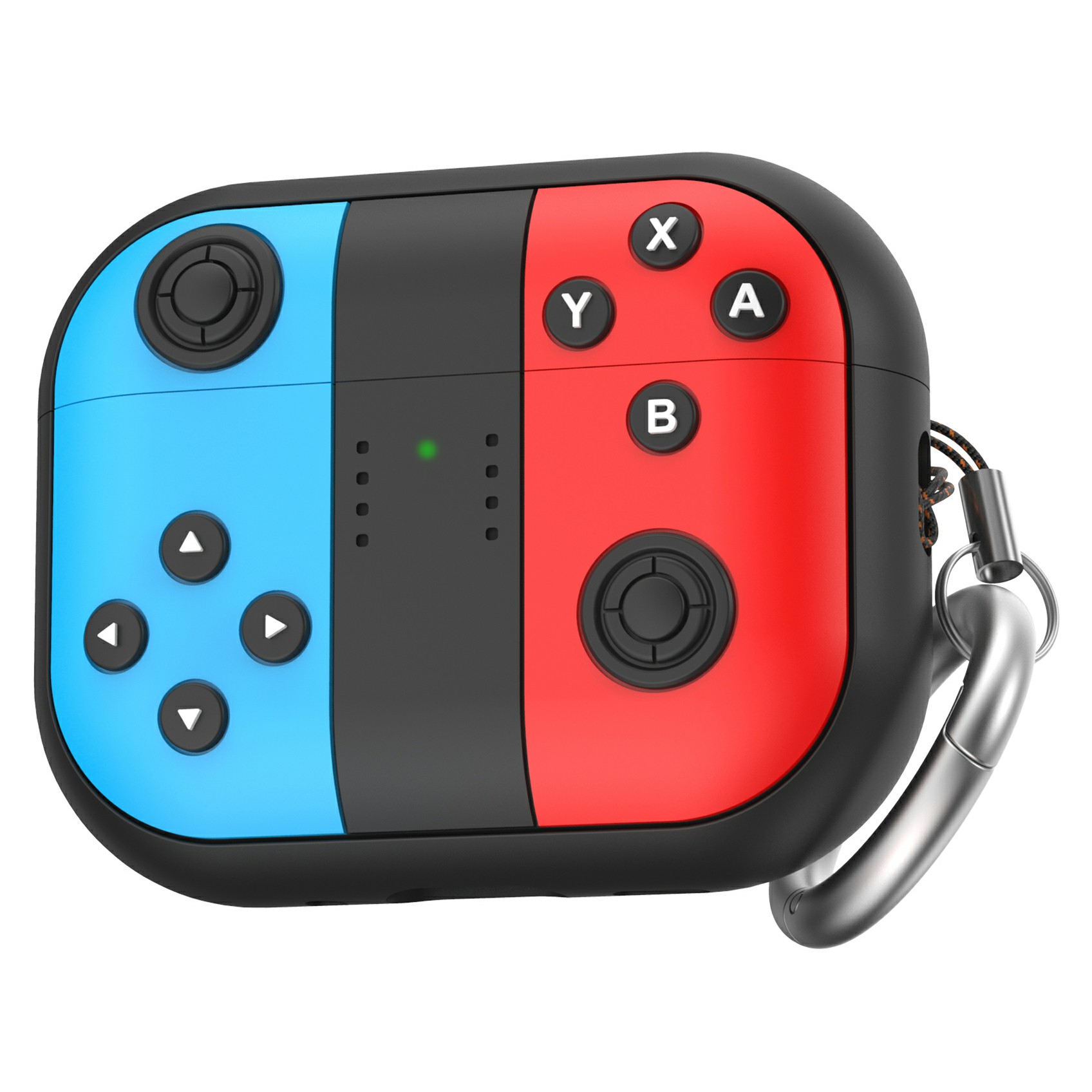 AHASTYLE JY28 For Apple AirPods Pro 3 Silicone Case Retro Game Controller Design Anti Drop Earphone Cover - Blue / Red