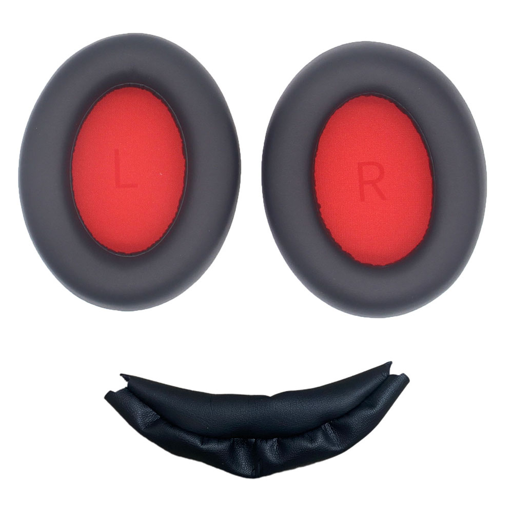 JZF-609 For 1MORE SonoFlow Ear Cushions Headphone Replacement Earpads and Headband Beam Pad - Black