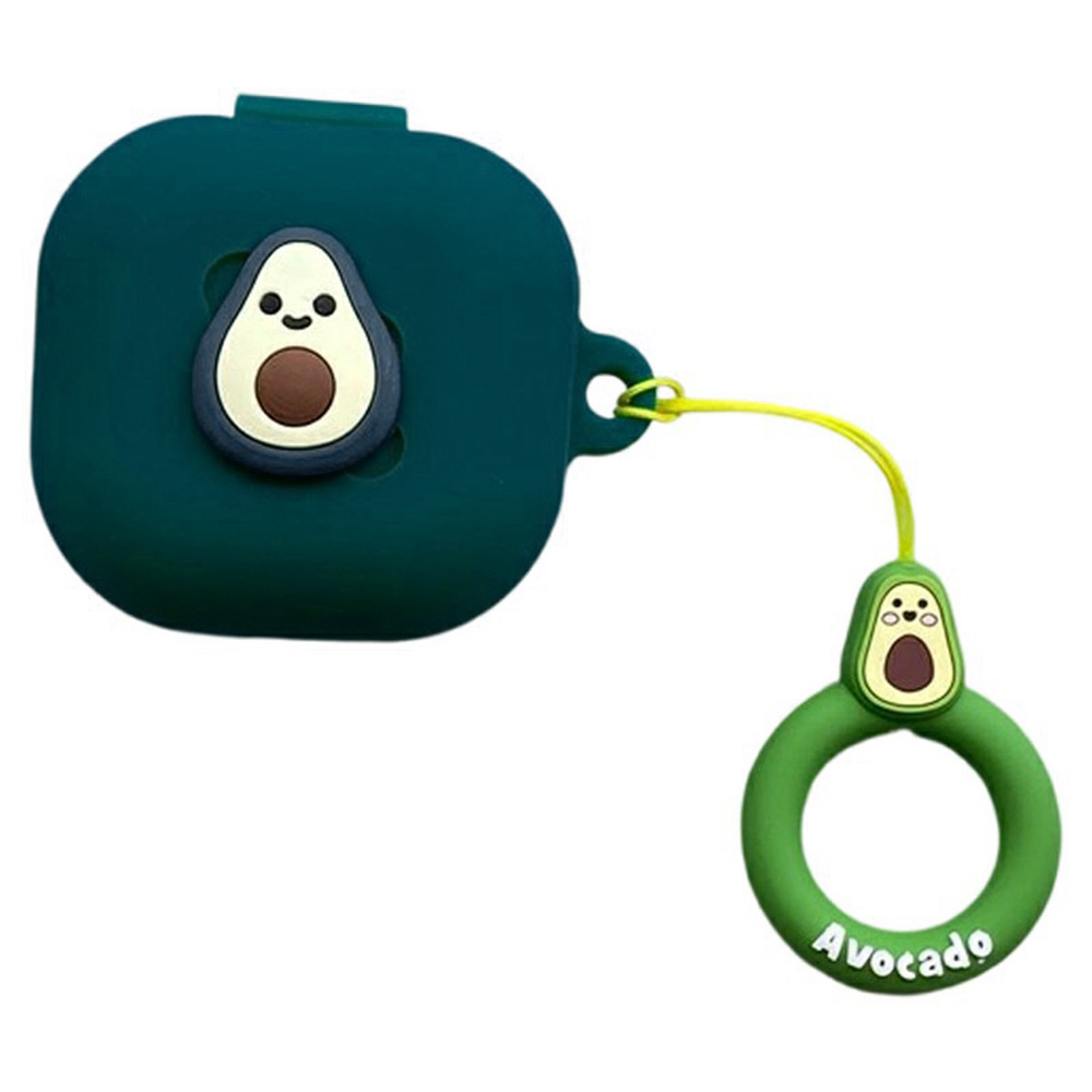 For Samsung Galaxy Buds4 / Buds4 Pro Silicone Case Cartoon Fruit Animal Earphone Protective Cover with Ring Strap - Style A