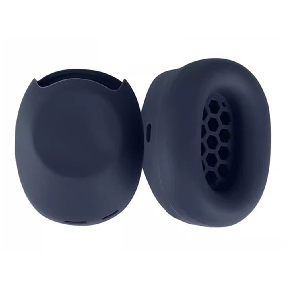 1 Pair Silicone Ear Cushion Covers for Sony WH-1000XM6 Headphones All-inclusive Protective Case Anti-scratch One-piece Earpad - Dark Blue