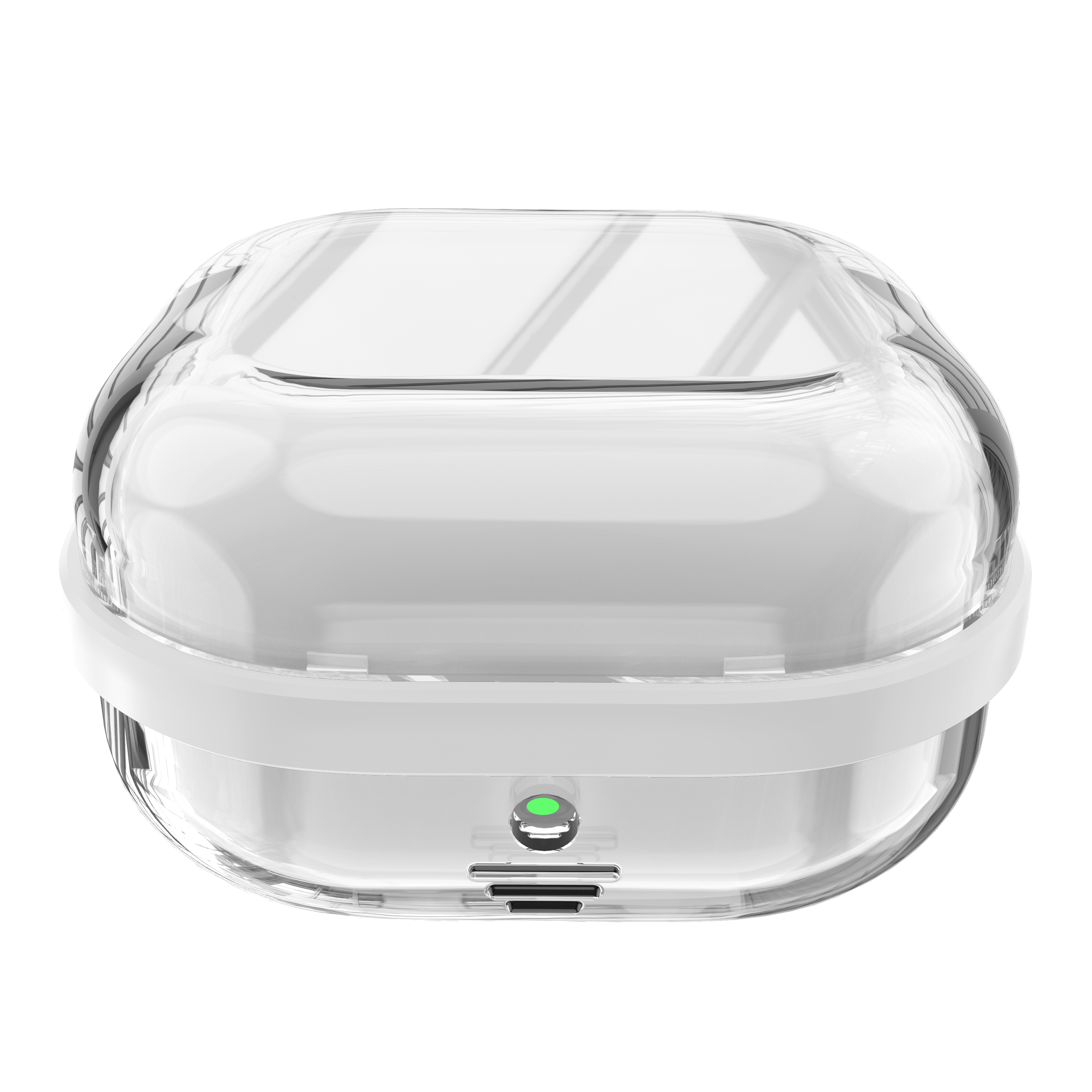 For Samsung Galaxy Buds4 / Buds4 Pro Case TPU PC Earphone Transparent Protective Cover - White / Transparent
