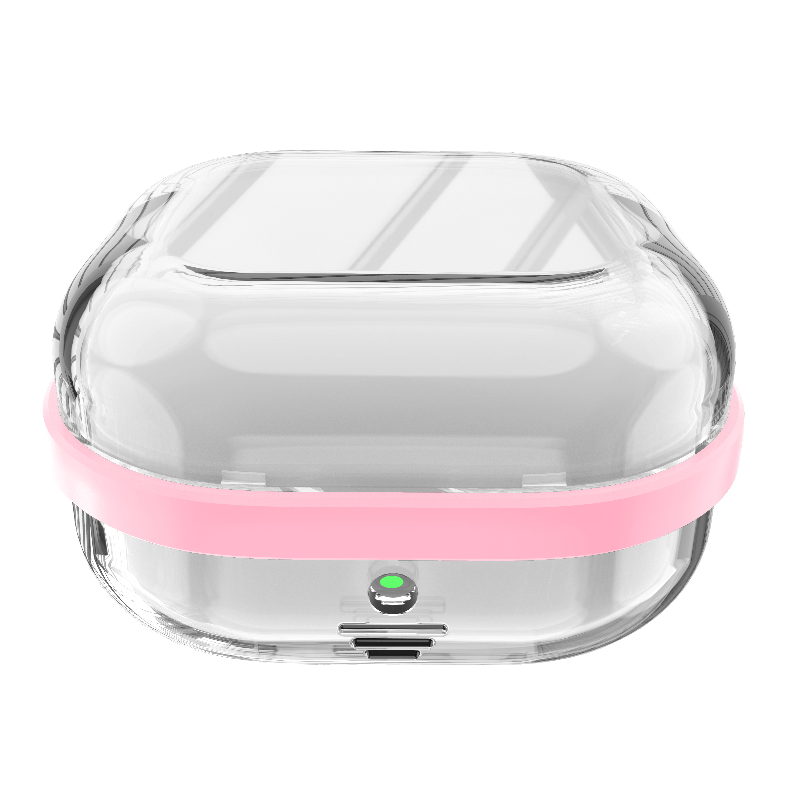 For Samsung Galaxy Buds4 / Buds4 Pro Case TPU PC Earphone Transparent Protective Cover - Pink / Transparent