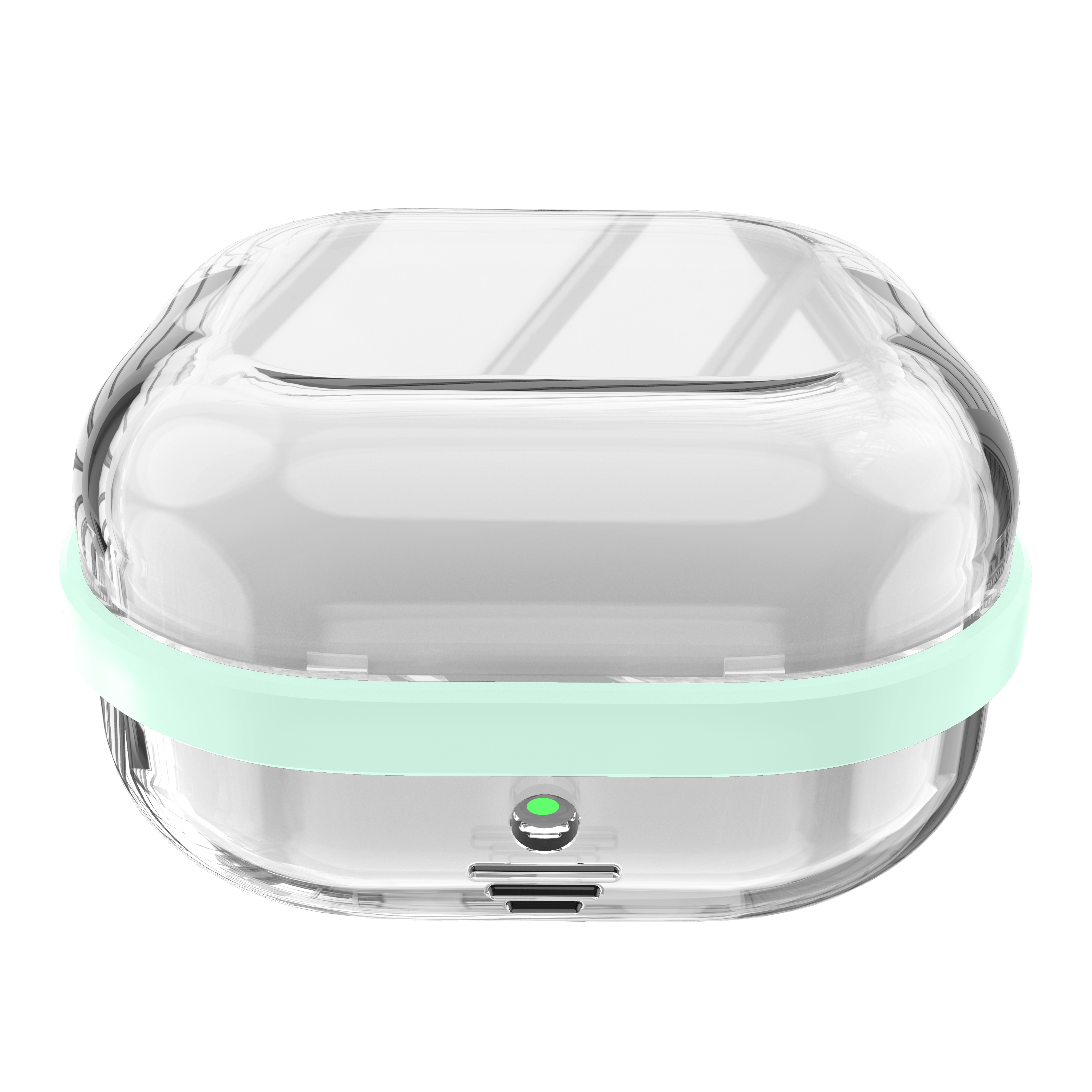 For Samsung Galaxy Buds4 / Buds4 Pro Case TPU PC Earphone Transparent Protective Cover - Green / Transparent