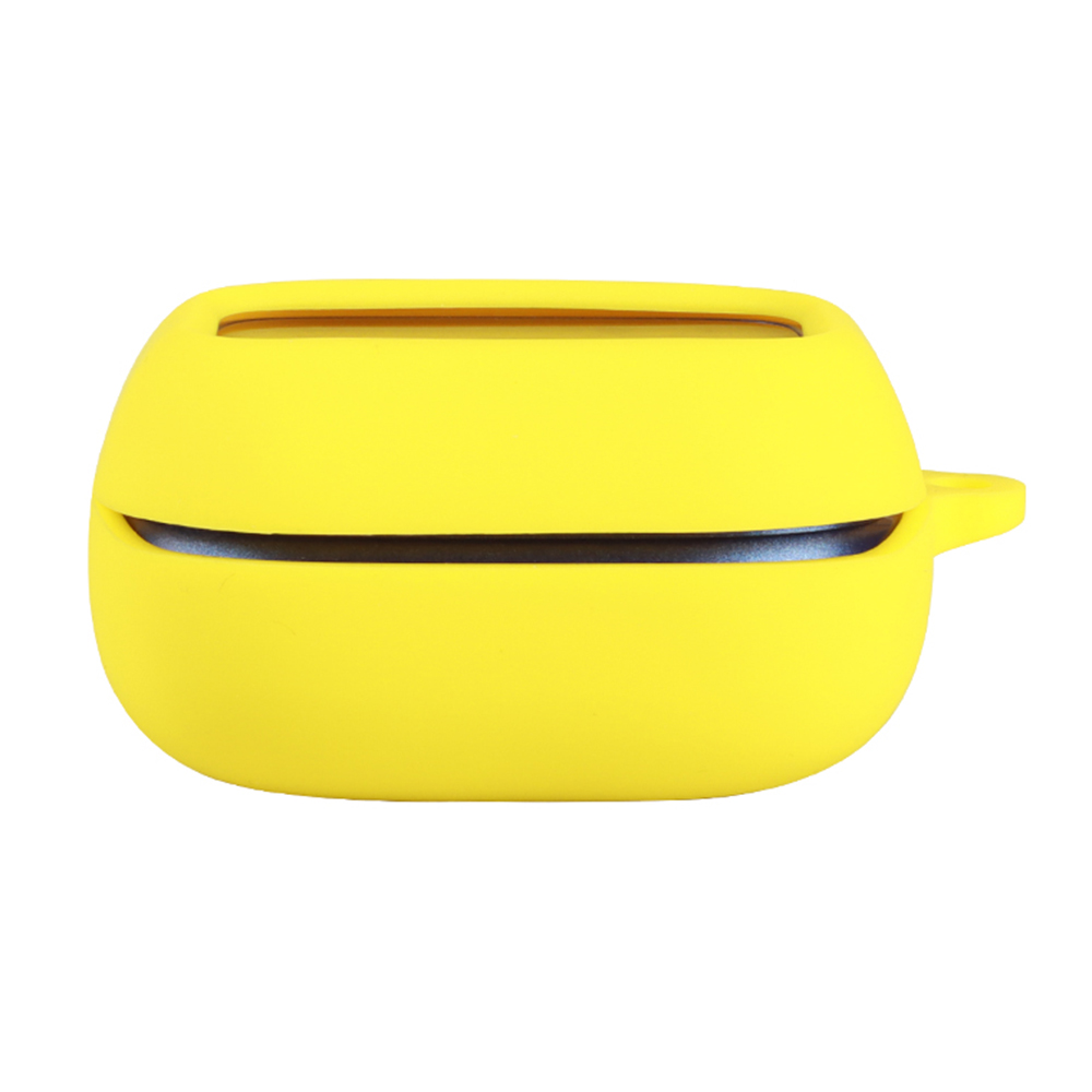 For JBL Live Buds 4 Earbuds Silicone Case Anti-Drop Protective Cover with Hanging Buckle - Yellow