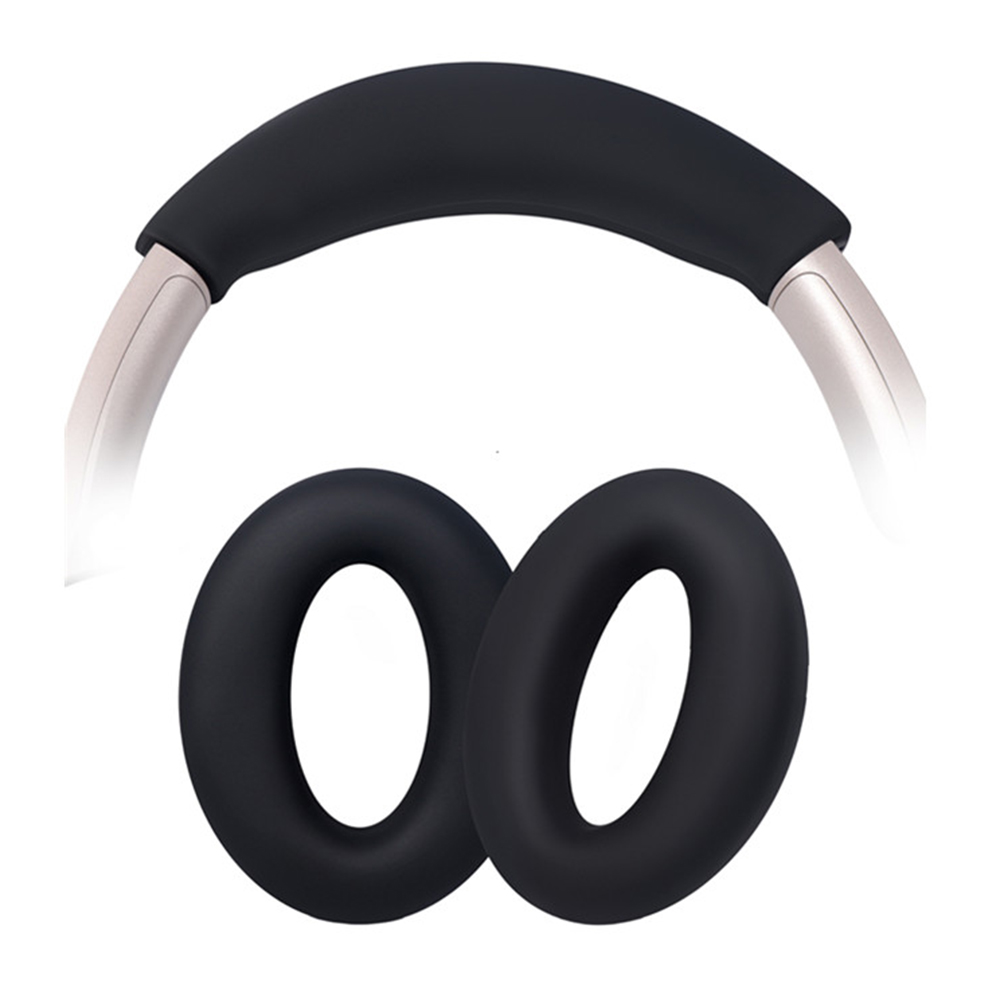 Silicone Headphone Ear Pad Covers Set for Sony MDR-1000X  /  WH-1000XM2 Earpads Protective Sleeve Comfort Cushion Kit - Black