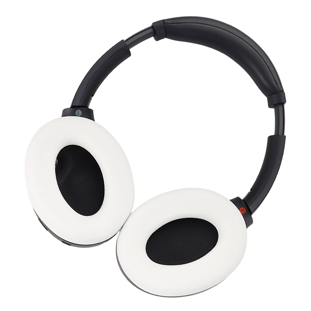 1 Pair Silicone Protective Ear Pads Cover for Sony WH-1000XM3  /  XM4 Headphones Cover Soft Ear Pads Case - White