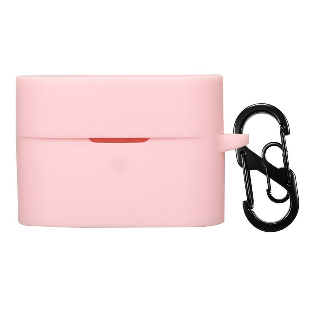 For Sony WF-1000XM6 Silicone Case Bluetooth-compatible Earphones Anti-scratch Protective Cover with Hook - Light Pink