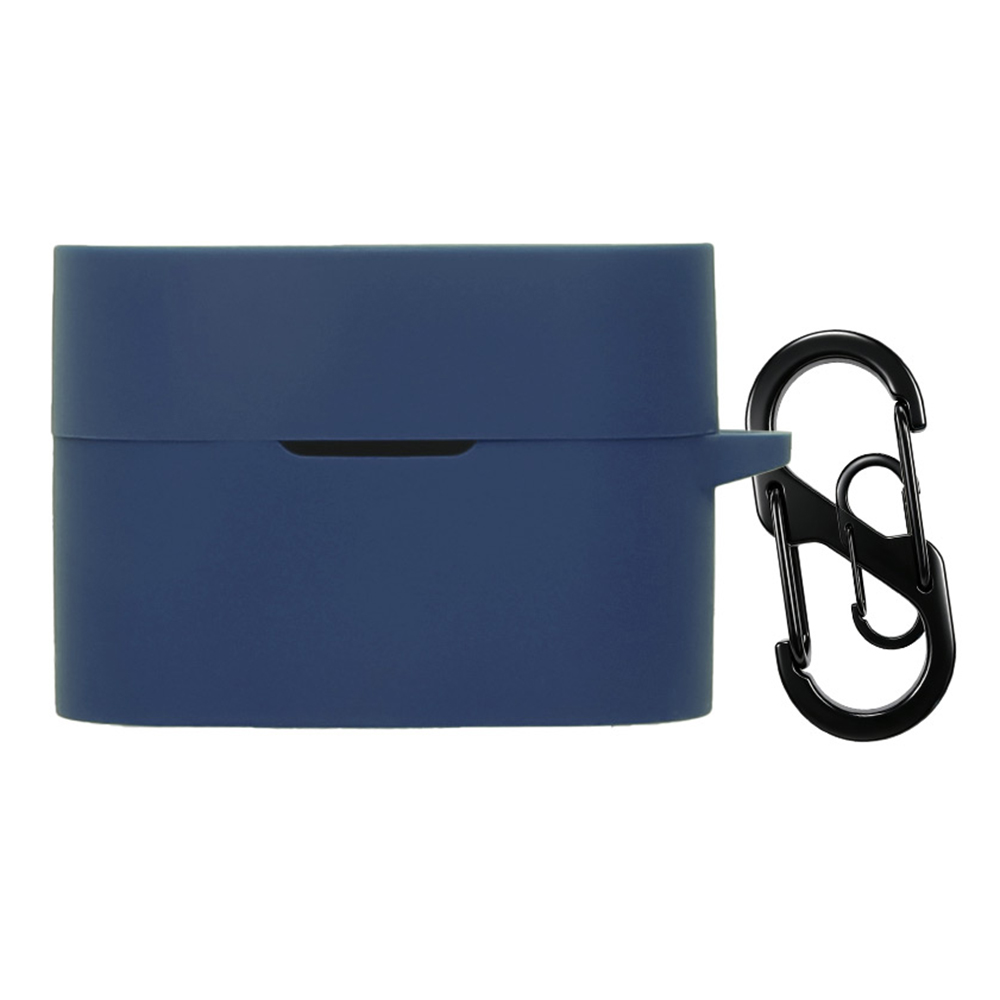 For Sony WF-1000XM6 Silicone Case Bluetooth-compatible Earphones Anti-scratch Protective Cover with Hook - Dark Blue