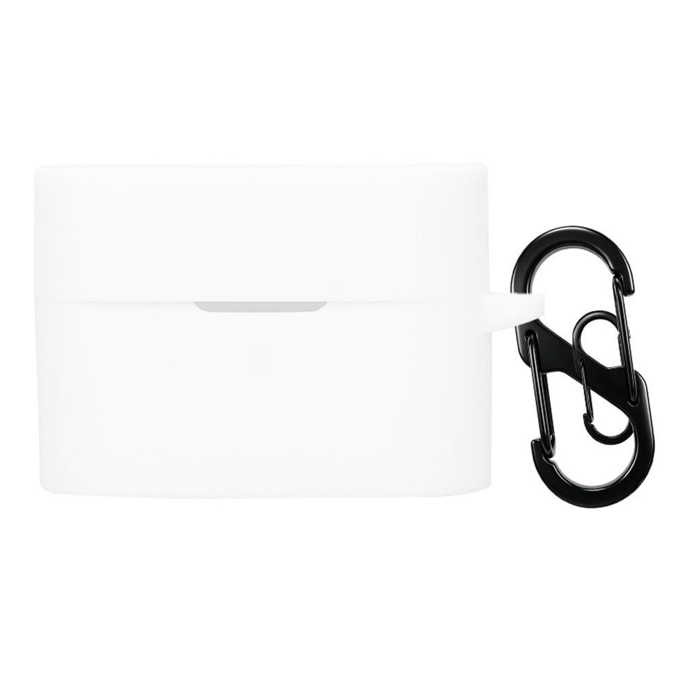For Sony WF-1000XM6 Silicone Case Bluetooth-compatible Earphones Anti-scratch Protective Cover with Hook - White