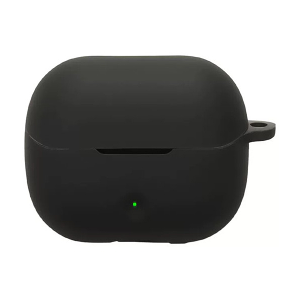 For SoundPEATS Q3 Pro Silicone Case Wireless Earbuds Protective Cover with Anti-Lost Buckle - Black