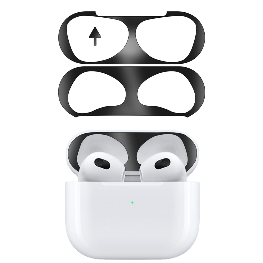 

Bluetooth Earphone Charging Case Metal Protection Sticker Cover for AirPods 3 - Black, AirPods 3